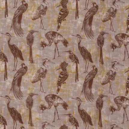 Swatches | Safari Birds - Brass Regular (Webp) | Curtain Avenue