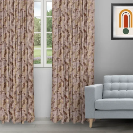 Ripple Fold Drapes | Safari Birds - Brass Ripple Fold (Webp) | Curtain Avenue