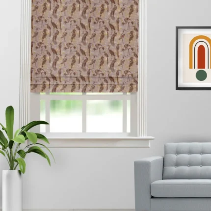 Roman Shades | Safari Birds Brass Roman -Shade (Webp) | Curtain Avenue
