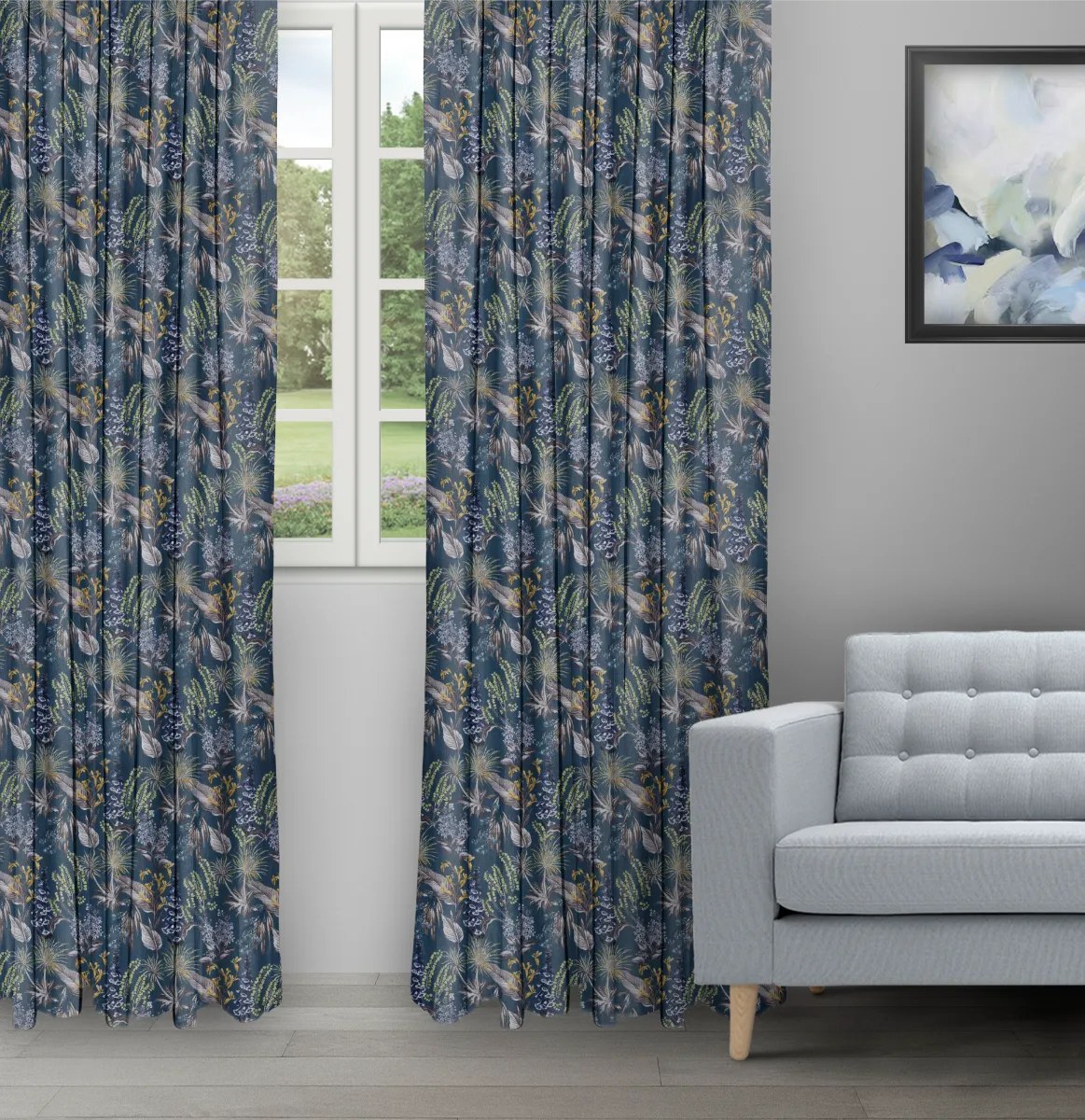 Serene Drapes - Teal Blue Ripple Fold (Webp) Serene Drapes - Teal Blue Ripple Fold Drapes - Image 1