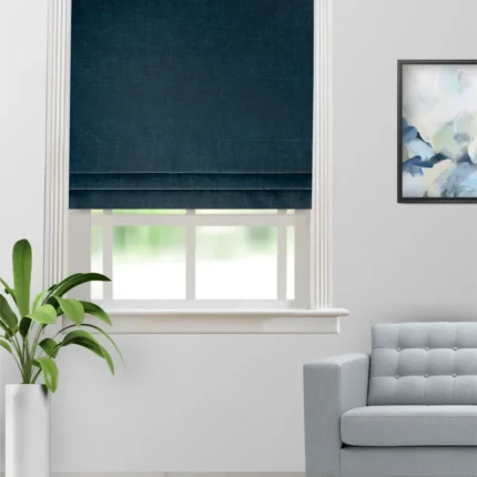 Roman Shades | Somera - Denim Roman Shade (Webp) | Curtain Avenue