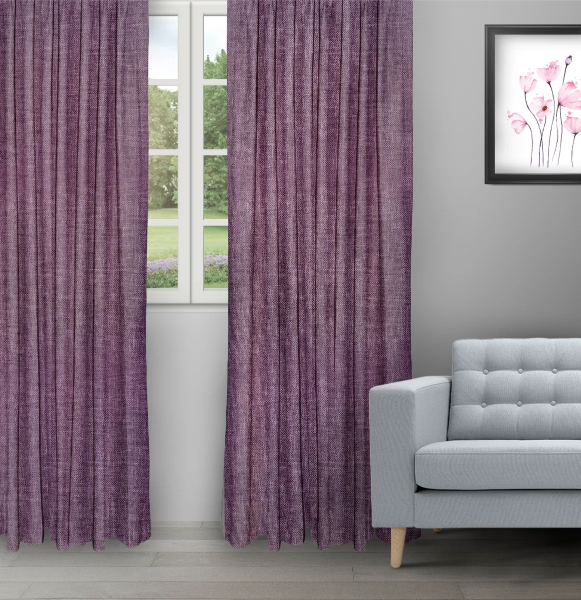 Somera Plum - Ripple Fold image Somera - Plum Ripple Fold Drapes - Image 1