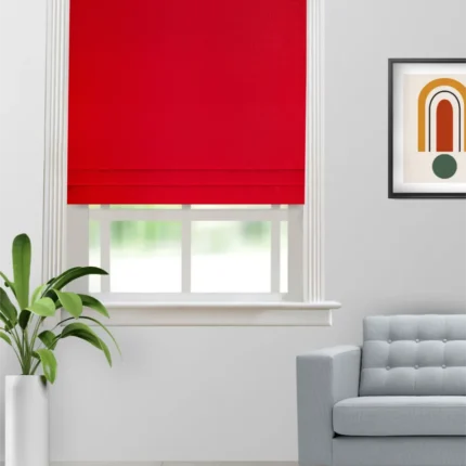 Roman Shades | Somera Red Apple - Roman Shade (Webp) | Curtain Avenue