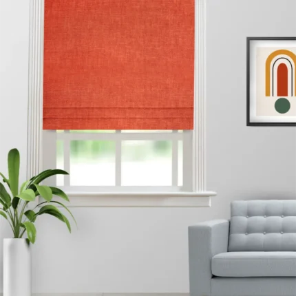 Roman Shades | Somera Tangerine - Roman Shade image | Curtain Avenue