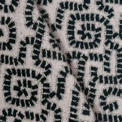 Swatches | Swirl- Black and White Cross Fold | Curtain Avenue