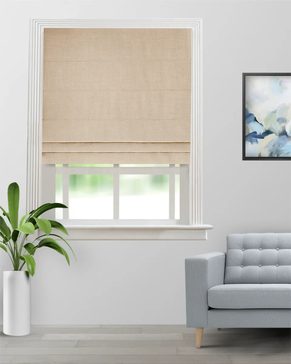 Swizz Beige Buff - Roman Shade (Webp) Swizz - Beige Buff Roman Shades - Image 1