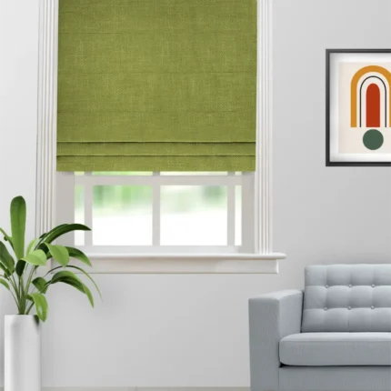 Roman Shades | Swizz Grass Green - Roman Shade (Webp) | Curtain Avenue