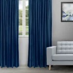 Swizz - Navy Blue Ripple Fold Drapes