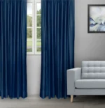 Swizz - Navy Blue Ripple Fold Drapes