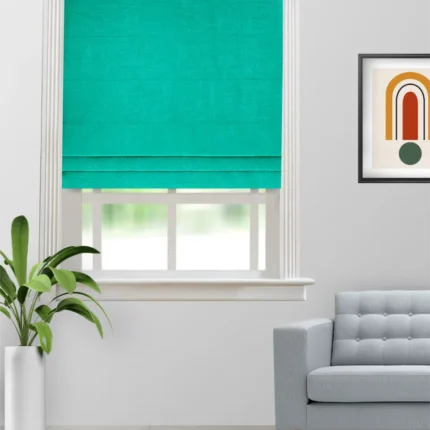 Roman Shades | Swizz Teal Green - Roman Shade image | Curtain Avenue