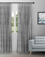 Textured Ambro - Ash Gray Custom Curtains