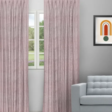 Curtains | Textured Ambro Blush - Curtain (Webp) | Curtain Avenue