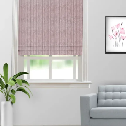 Roman Shades | Textured Ambro Blush - Roman Shade (Webp) | Curtain Avenue