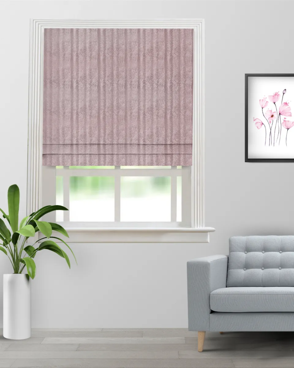 Textured Ambro Blush - Roman Shade (Webp) Textured Ambro - Blush Roman Shades - Image 1