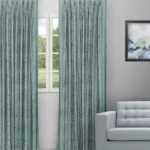 Textured Ambro - Deep Sea Custom Curtains