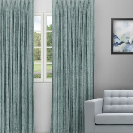 Curtains | Textured Ambro Deep Sea - Curtain (Webp) | Curtain Avenue