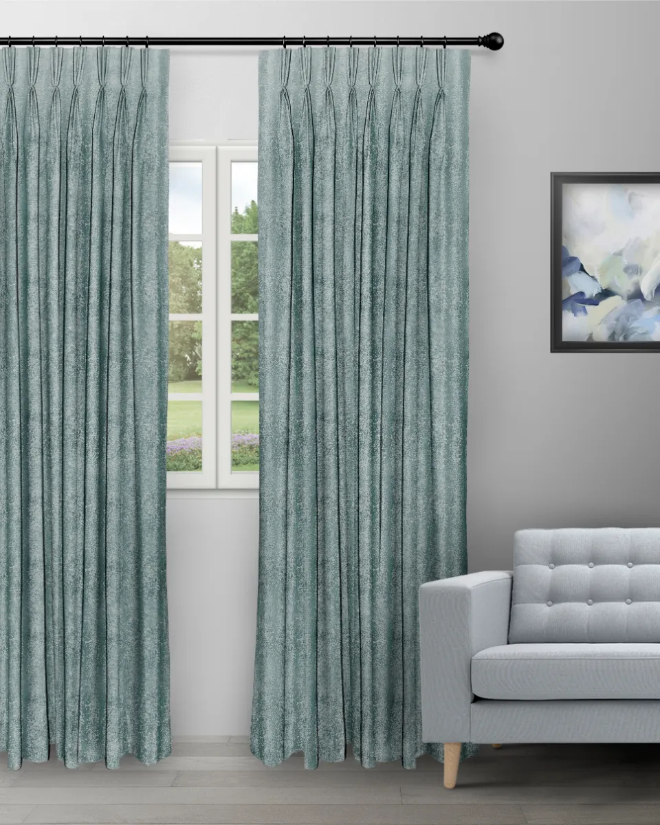 Textured Ambro Deep Sea - Curtain (Webp) Textured Ambro - Deep Sea Custom Curtains - Image 1