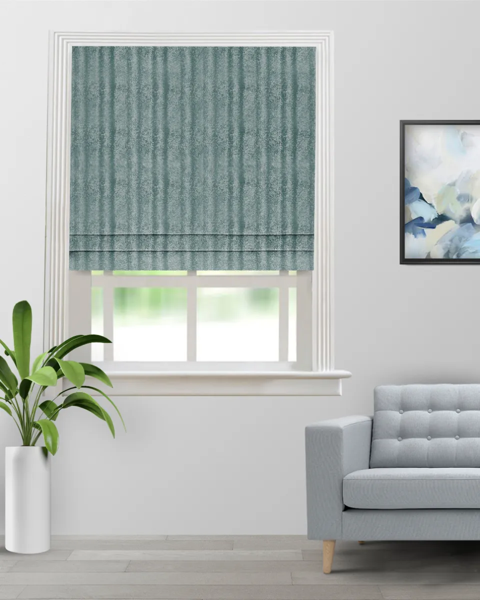 Textured Ambro Deep Sea Roman Shade (Webp) Textured Ambro - Deep Sea Roman Shades - Image 1