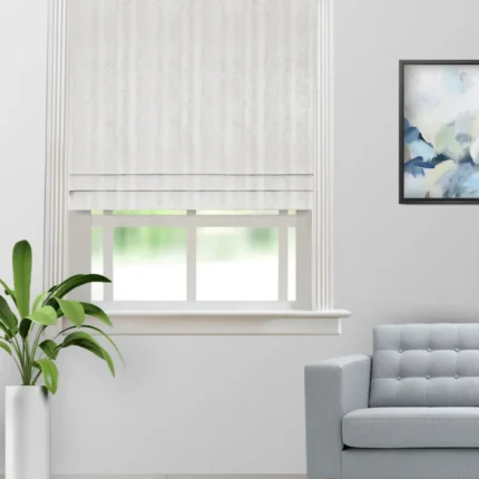 Textured-Ambro-Dove-Roman-Shade-Webp | Curtain Avenue