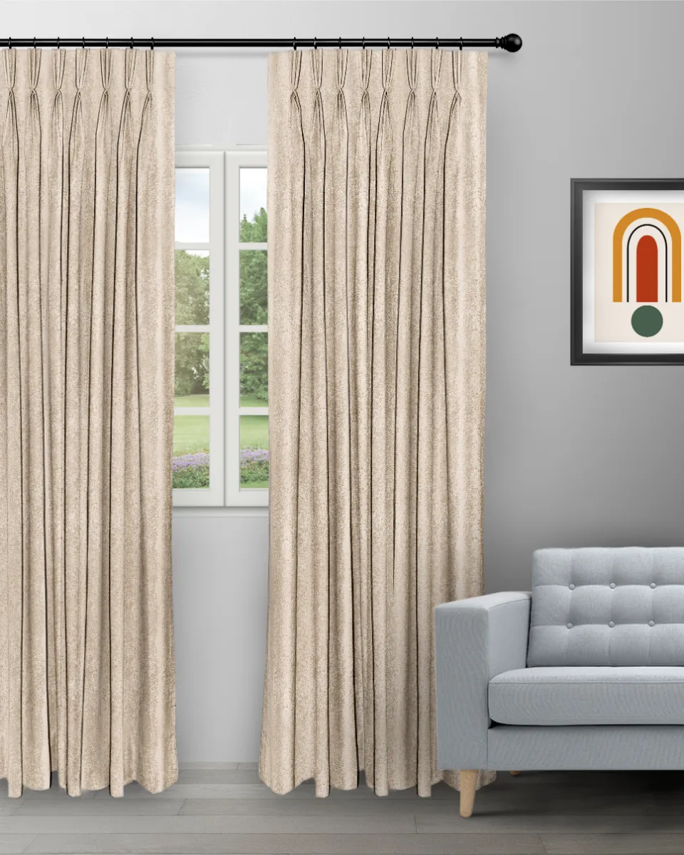 Textured Ambro Oyester - Curtain (Webp) Textured Ambro - Oyster Custom Curtains - Image 1