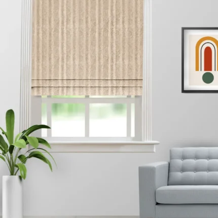 Roman Shades | Textured Ambro Oyester - Roman Shade (Webp) | Curtain Avenue