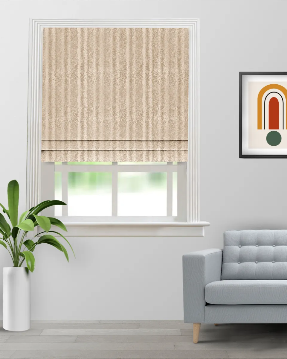 Textured Ambro Oyester - Roman Shade (Webp) Textured Ambro - Oyster Roman Shades - Image 1