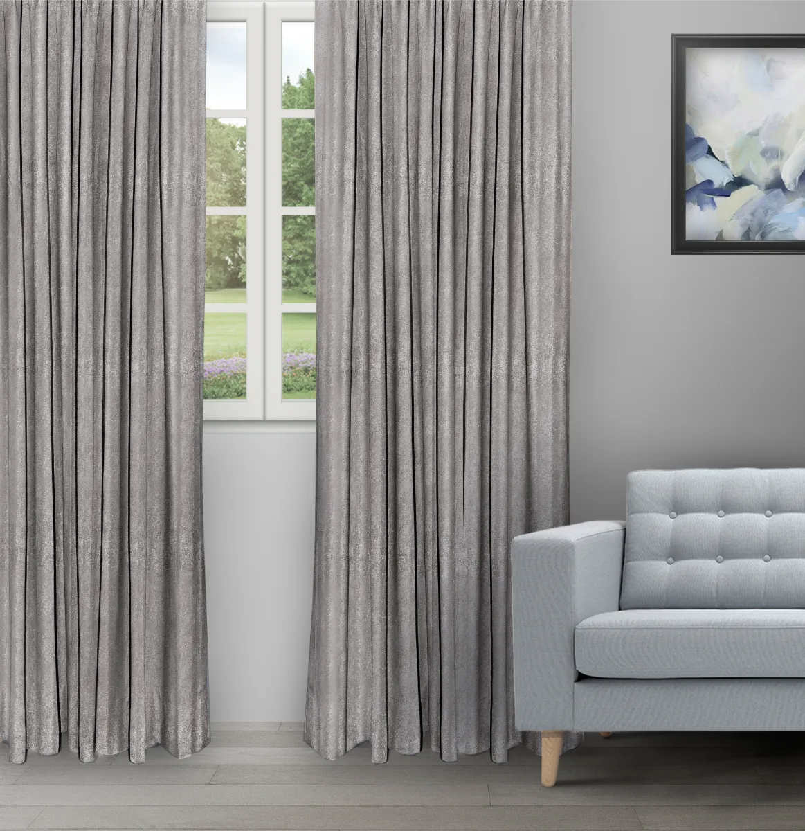 Textured Ambro Taupe - Ripple Fold (Webp) Textured Ambro - Taupe Ripple Fold Drapes - Image 1