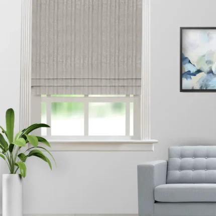 Roman Shades | Textured Ambro Taupe - Roman Shade (Webp) | Curtain Avenue