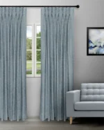 Textures of Italy - Antique Blue Custom Curtains