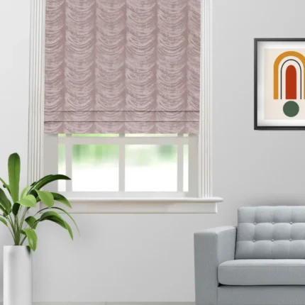 Roman Shades | The Shining Wave Rosewine - Roman Shade (Webp) | Curtain Avenue