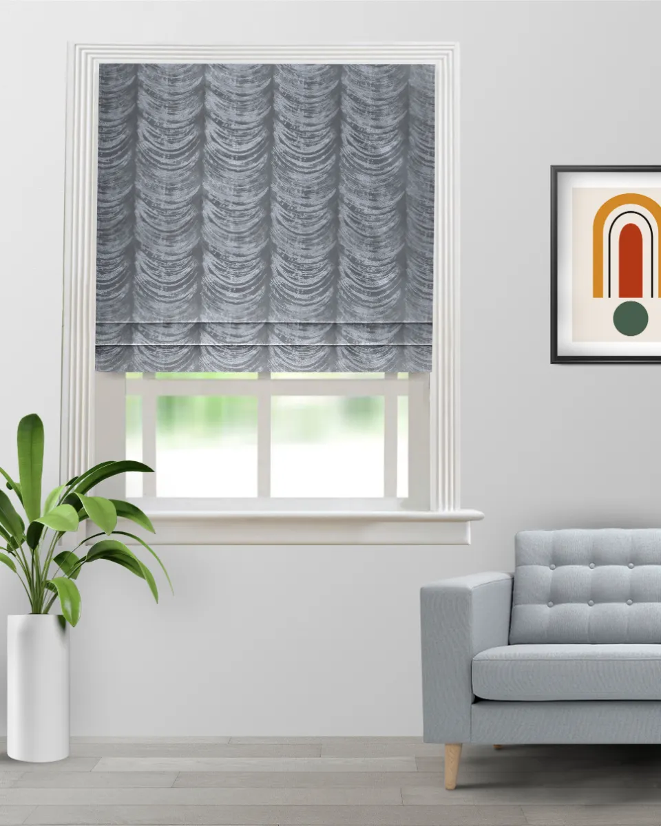 The Shining Wave Zinc - Roman Shade (Webp) The Shining Wave - Zinc Roman Shades - Image 1