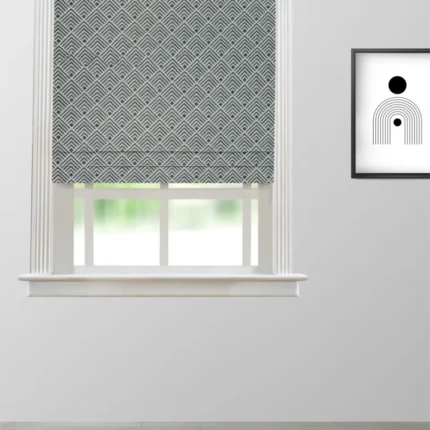 Roman Shades | Vector - Black and White Roman Shade | Curtain Avenue