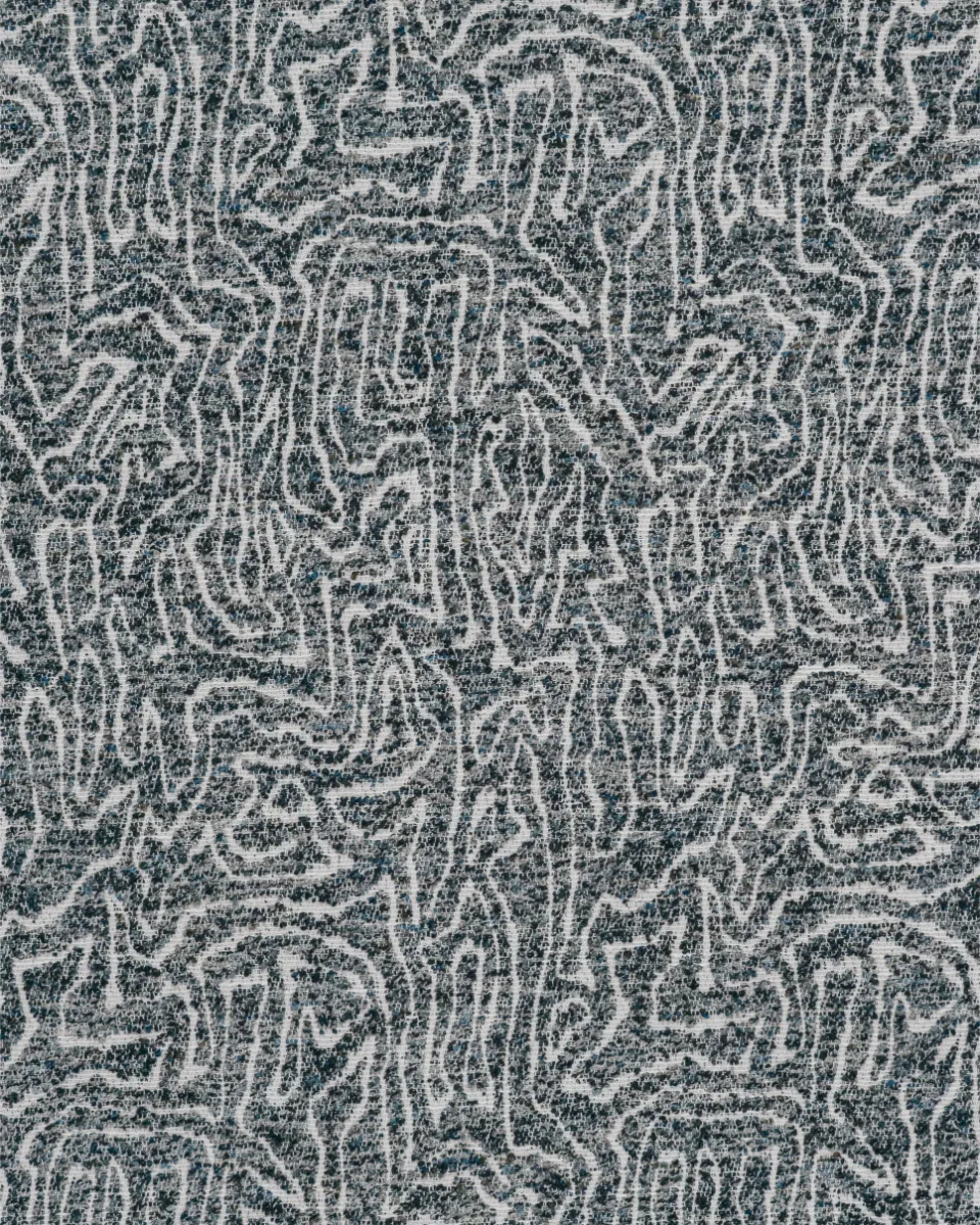 Whirl - Black and White Regular Whirl - Black and White Fabric Swatch - Image 1