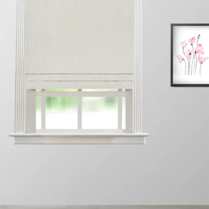 Roman Shades | Whispering Leaves - Cream Roman Shade | Curtain Avenue
