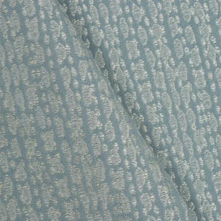 Swatches | Whispering Leaves - Dusty Blue Cross Fold | Curtain Avenue