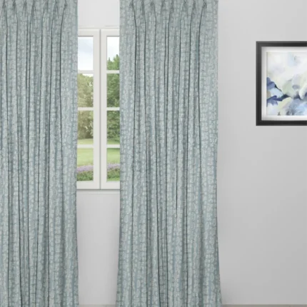 Curtains | Whispering Leaves - Dusty Blue Curtain | Curtain Avenue