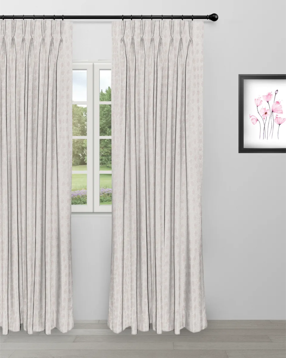 Whispering Leaves - Powder Pink Curtain Whispering Leaves - Powder Pink Custom Curtains - Image 1