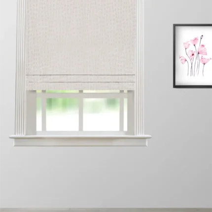 Roman Shades | Whispering Leaves - Powder Pink Roman Shade | Curtain Avenue