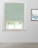 Whispering Leaves - Sea Foam Roman Shades