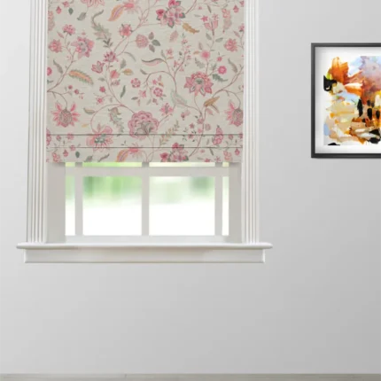 Roman Shades | Bloomig Spring - My Pink - Roman Shade | Curtain Avenue