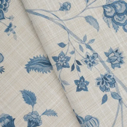 Swatches | Blooming Spring - Just Blue - Cross Fold- webp | Curtain Avenue