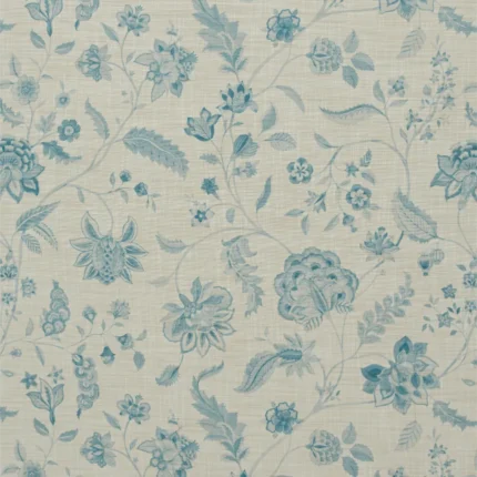 Roman Shades | Blooming Spring - Linen Blue - Regular | Curtain Avenue