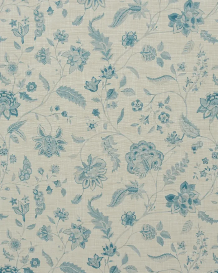 Blooming Spring - Linen Blue Custom Curtains - Image 3