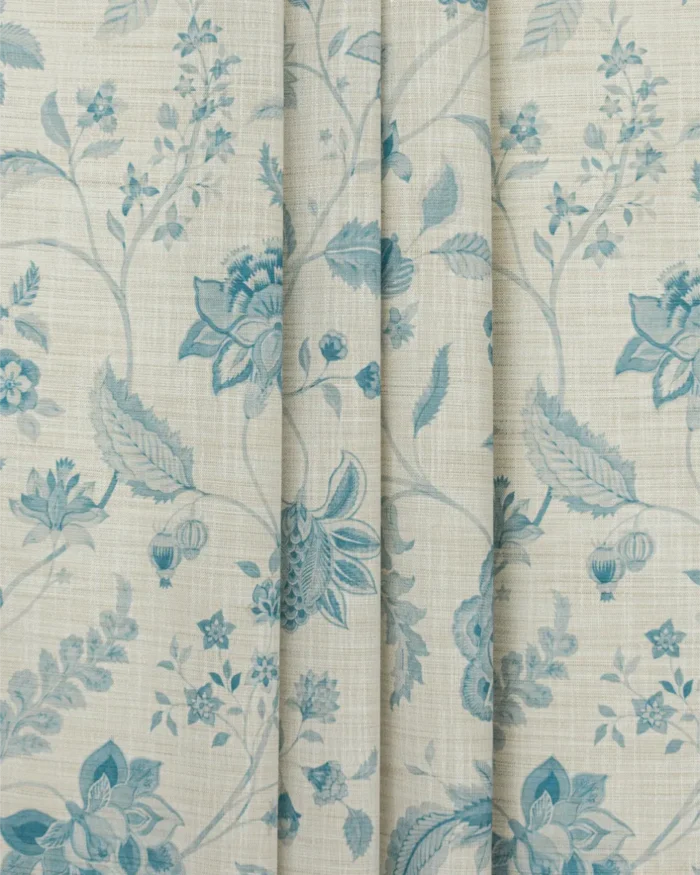 Blooming Spring - Linen Blue Custom Curtains - Image 4