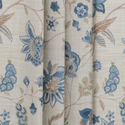 Swatches | Blooming Spring - My Blue - Vertical Fold | Curtain Avenue