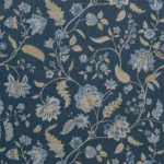 Blooming Spring - Navy Blue Fabric Swatch