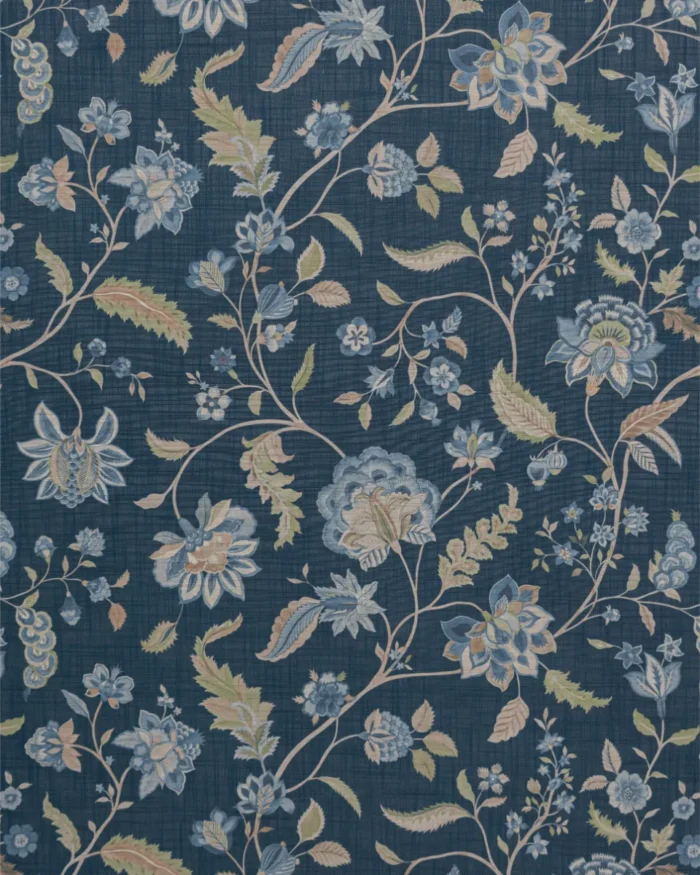 Blooming Spring - Navy Blue Custom Curtains - Image 3