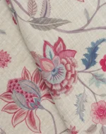 Blooming Spring - Pink Linen Ripple Fold Drapes - Image 2