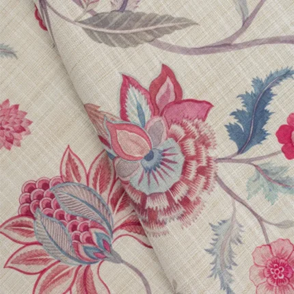Roman Shades | Blooming Spring - Pink Linen - Cross Fold | Curtain Avenue