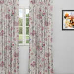 Blooming Spring - Pink Linen Custom Curtains